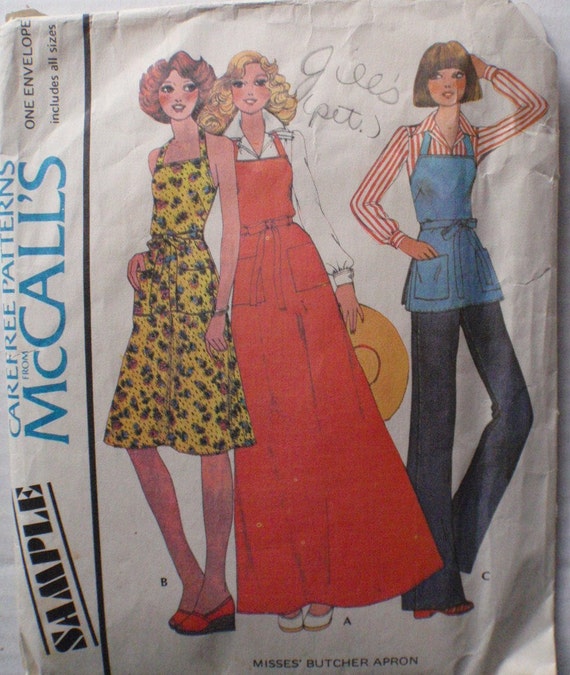 Items similar to Back Wrap Butcher Apron Sewing Pattern - McCalls ...