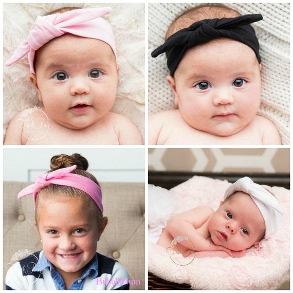 Baby Headbands, CHOOSE COLOR Girls Head wraps, Baby Head wraps, Jersey Knit Headwraps, Baby Headbands, Knott Headband, by ThinkPinkBows