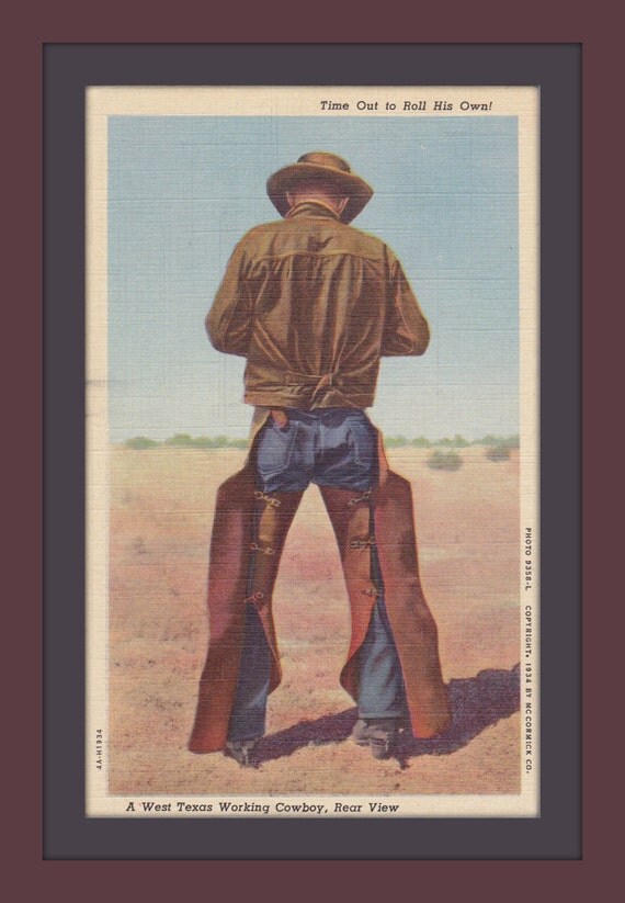 West Texas Working Cowboy Rear View Bow Legged by EphemeraObscura