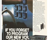 1989 Panasonic VCR Advertisement Program From Pay Phone Programmable VHS Recording TV Shows 80s Electronics Wall Art Decor