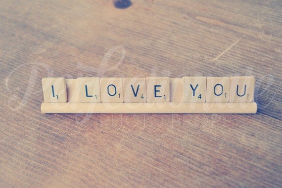 I Love You Scrabble Sign Love Scrabble Sign Love Photo Prop