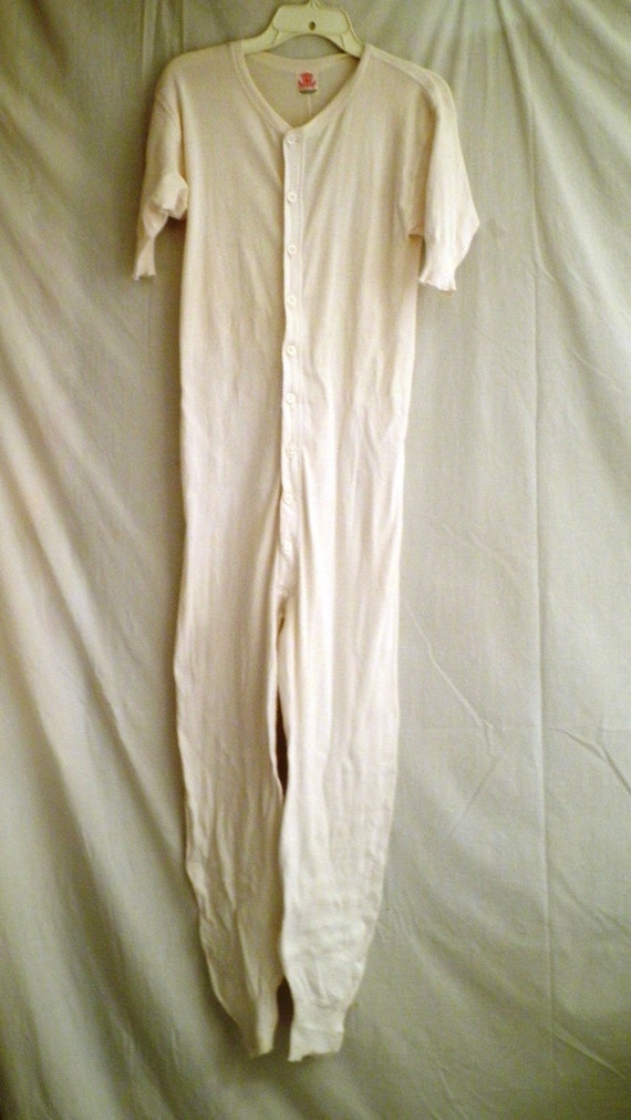 1920's Menswear Vintage Union Suit Cotton Longjohns