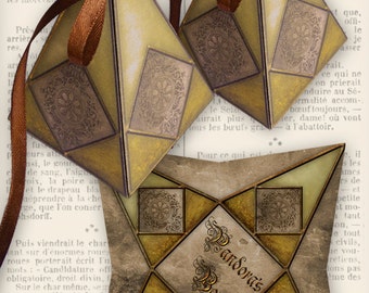 Pandora's Box pyramid box vintage printable images instant download digital collage sheet VDBXHA0864