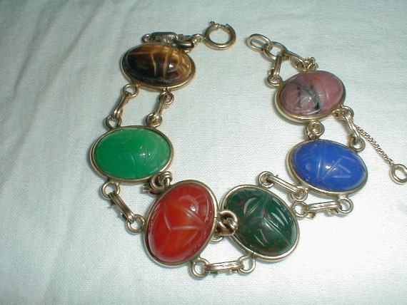 vintage scarab bracelet van dell scarab by qualityvintagejewels