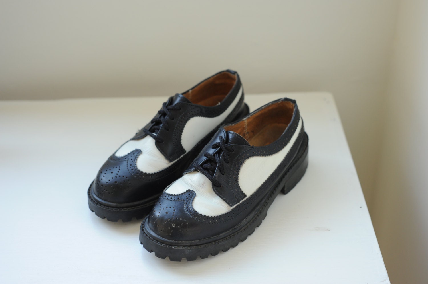 black and white wingtips for women