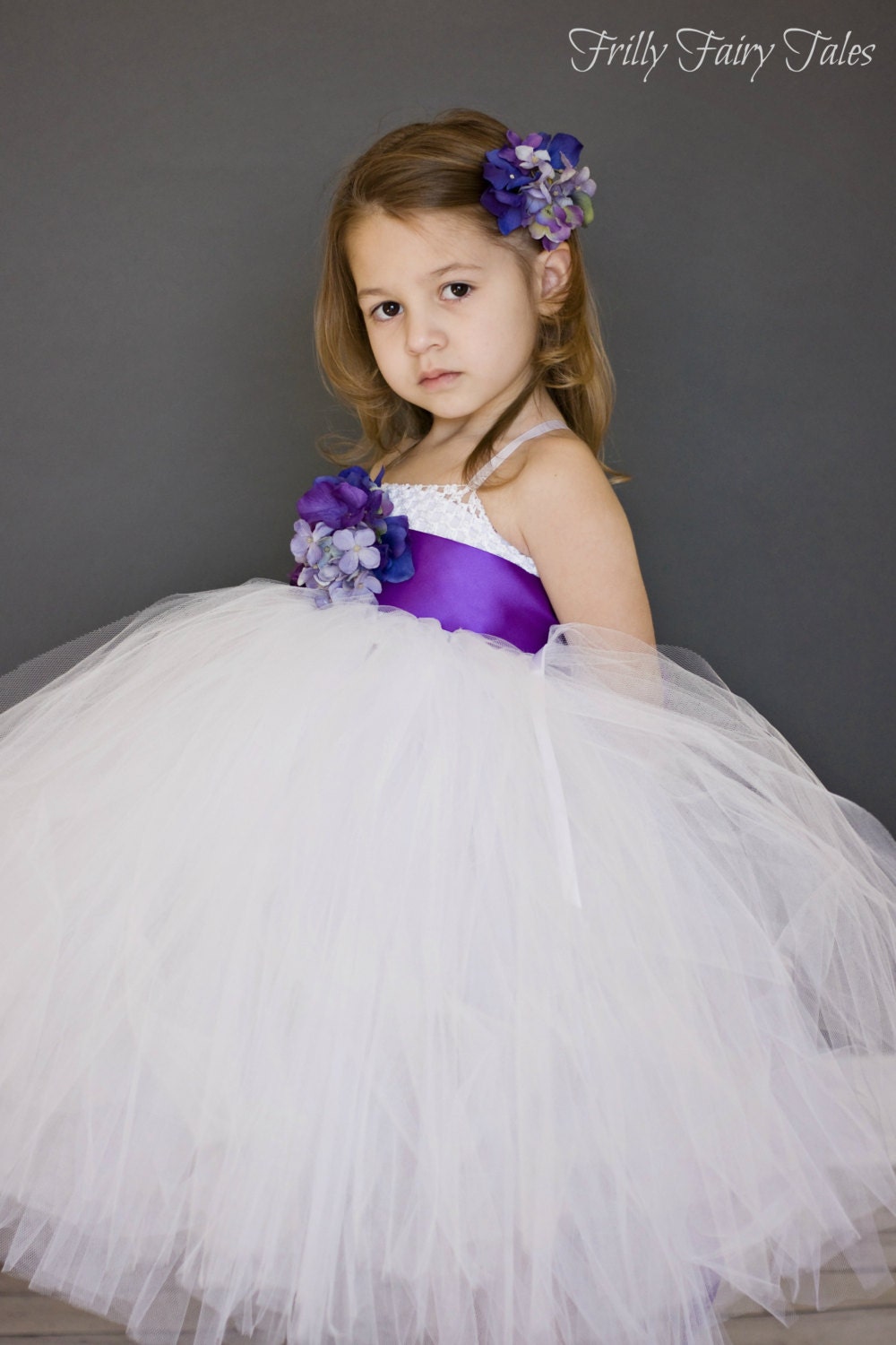 Purple And White Flower Girl Dresses 2