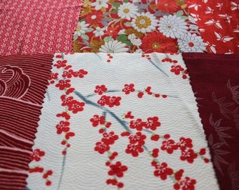 Vintage Kimono Silk, Fabric Scraps, Floral Fabric, Quilting Material, Patchwork Pieces