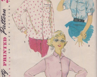 1950s Classic Blouse Pattern Simplicity 4854 Size 14