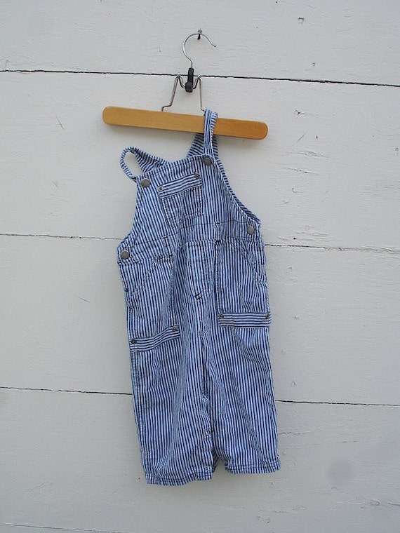 Vintage blue pinstripe overalls for little boys by allfortheboys