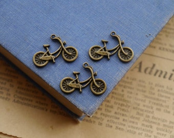 10 pcs Antique Bronze Bicycle Charms Pendants 26mm (SC2300)