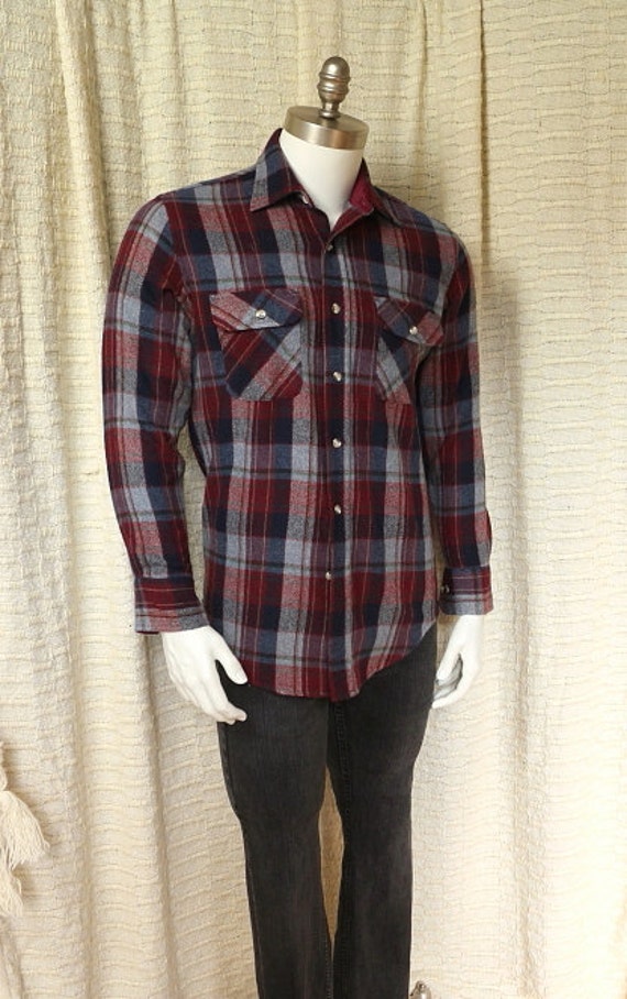 mens wine plaid shirt