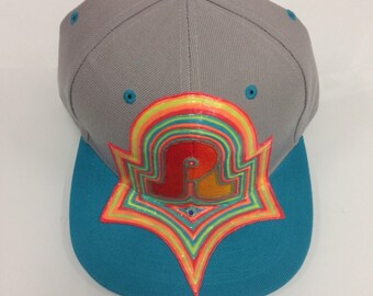 Pretty Lights Hat Sunset Gradient PL Lime Green Fitted by SaraBott