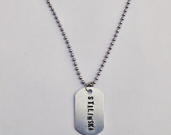 Teen Wolf Dog Tag Necklace - Hand Stamped Metal.