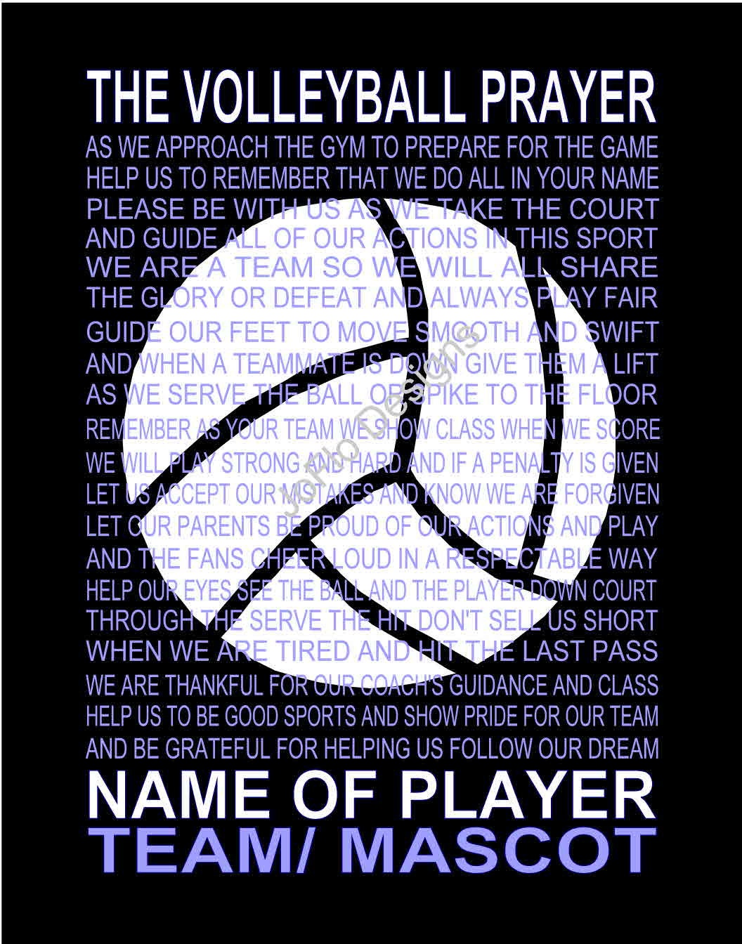 The Volleyball Prayer Personalized with Volleyball Senior