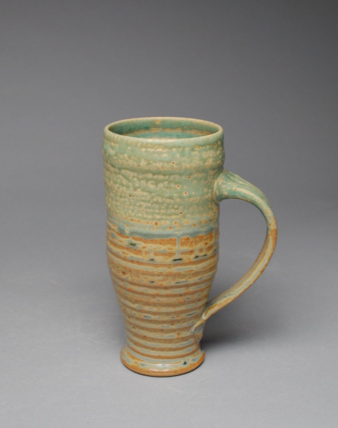 Clay Mug Beer Stein Copper Green L95