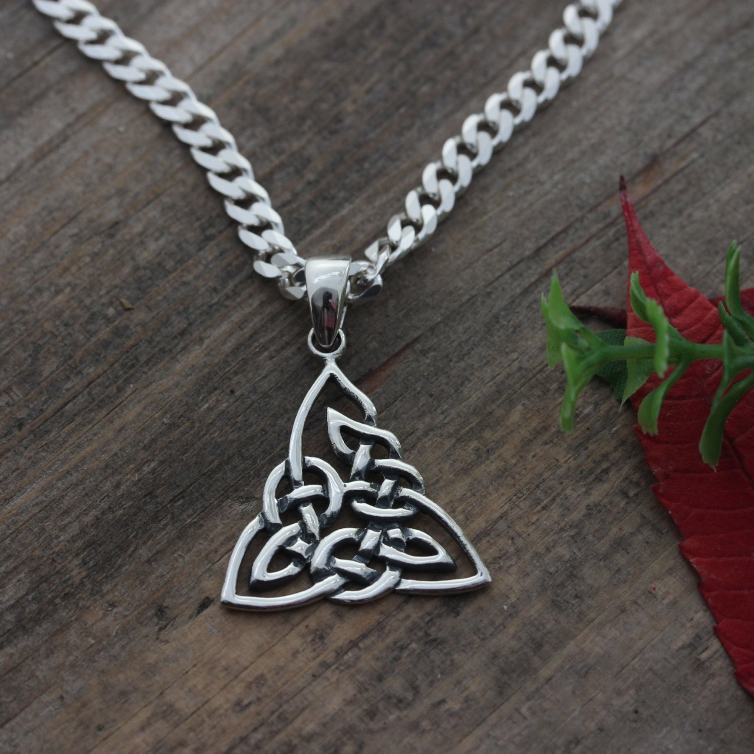 Trinity Knot necklace Sterling silver Triquetra by LifeOfSilver