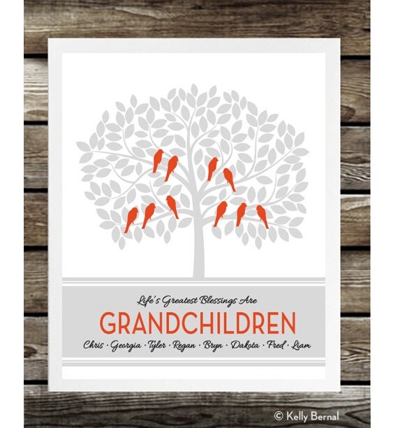 Download Custom Grandchildren Family Tree Modern Grandparents Gift