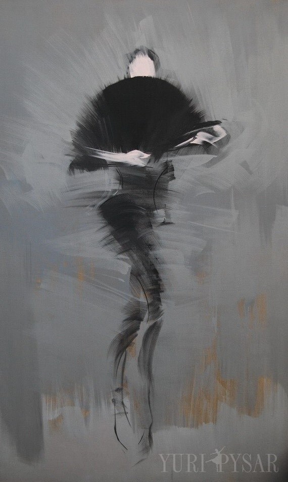 Large black and white canvas art Abstract figurative art by Pysar
