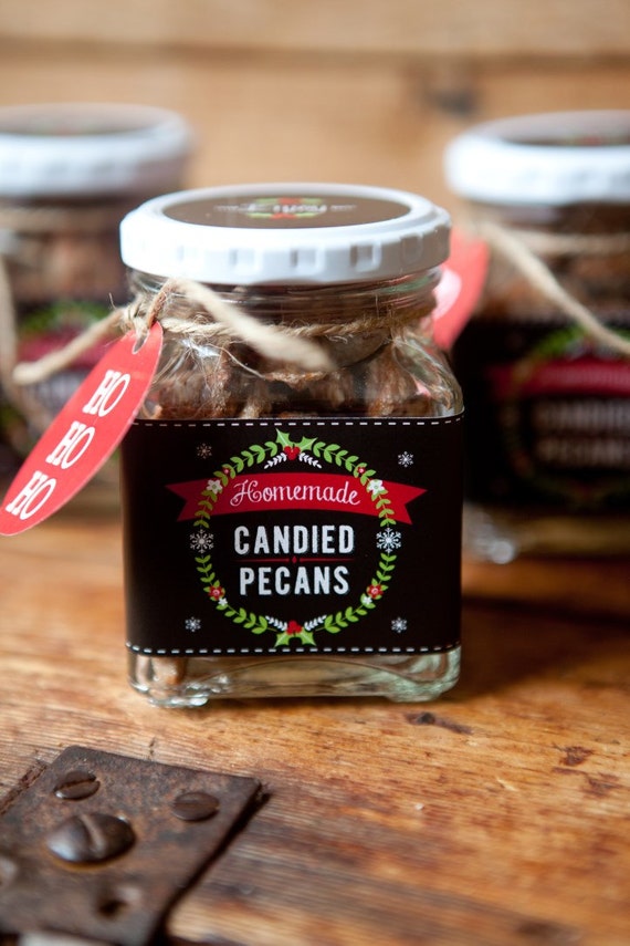 homemade candied pecans labels tags christmas gift homemade candied pecans labels tags christmas gift
