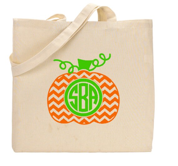 Personalized Trick or Treat Bags, Canvas Candy Tote, Cute Monogram ...