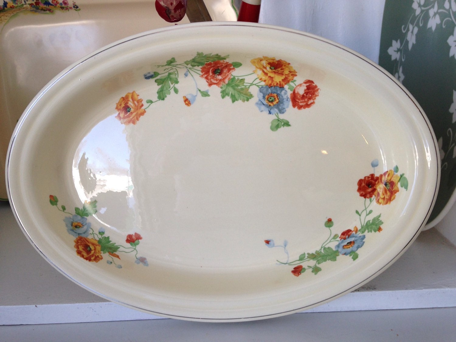 Beautiful Antique Platter Homer Laughlin Royal Oven Serve Platter