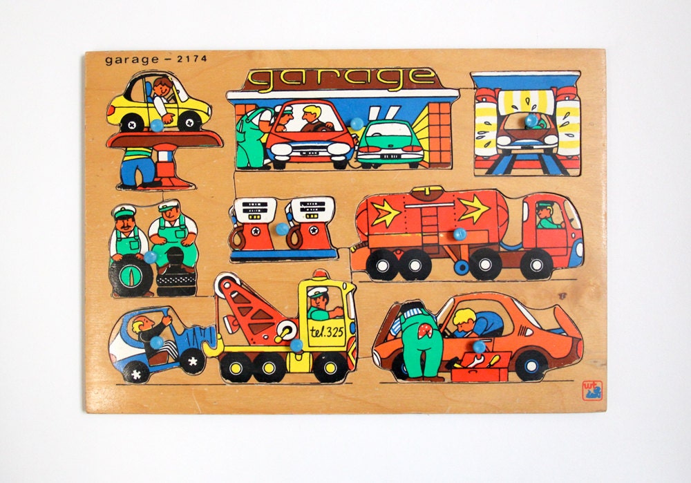 Vintage Steinmeier Wood Toys wooden peg jigsaw puzzle in