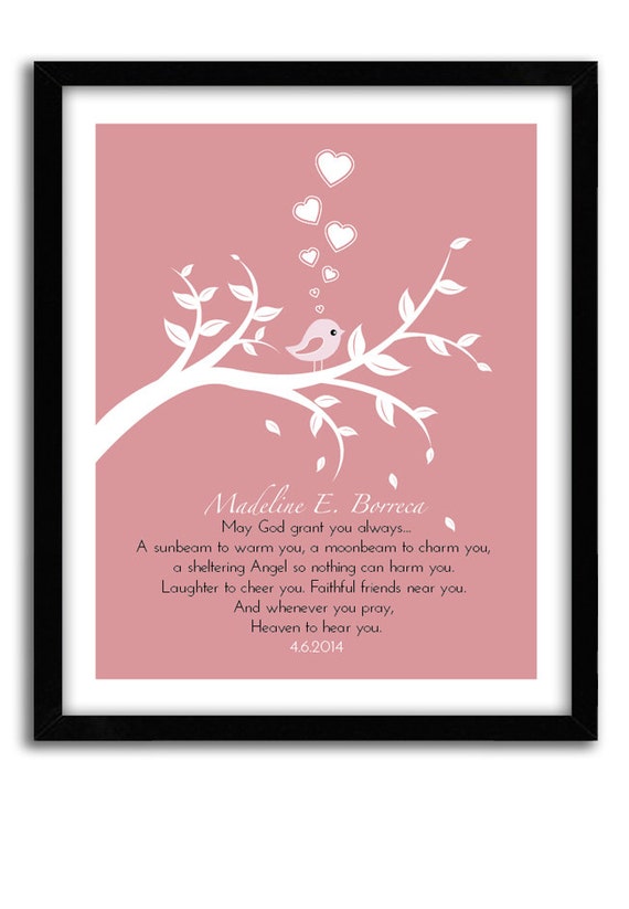 Baptême cadeau baptême cadeau fille Art de verset biblique