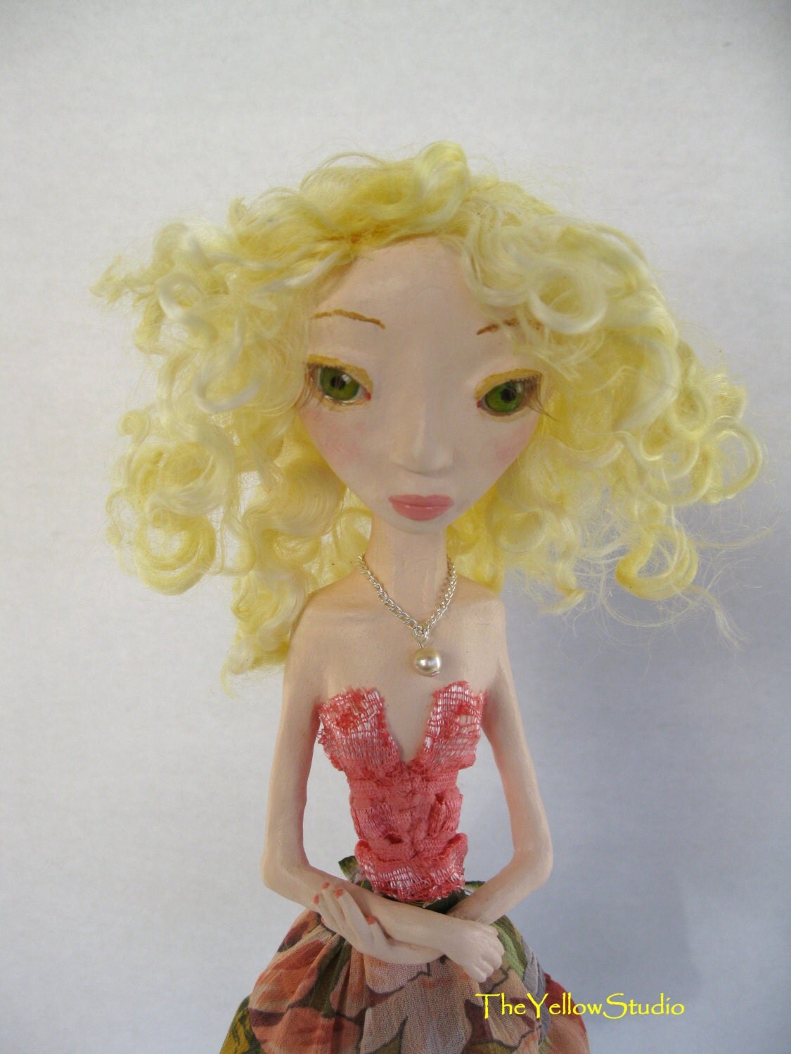 Sale OOAK Art Doll Sculpted Paper Clay Doll Handmade doll