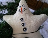 6 Star Shaped Snowmen Ornaments, Hand Painted