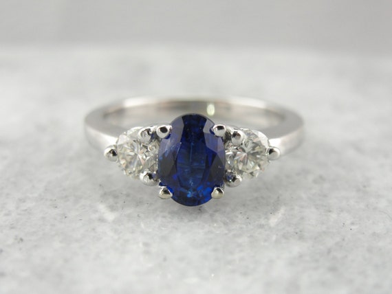 The Perfect Blue Sapphire and Diamond Engagement Ring YT3FD8-P