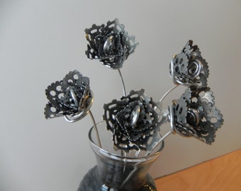 Frosted Rose, Steampunk Rose, Handmade Metal Flower, Forever Rose