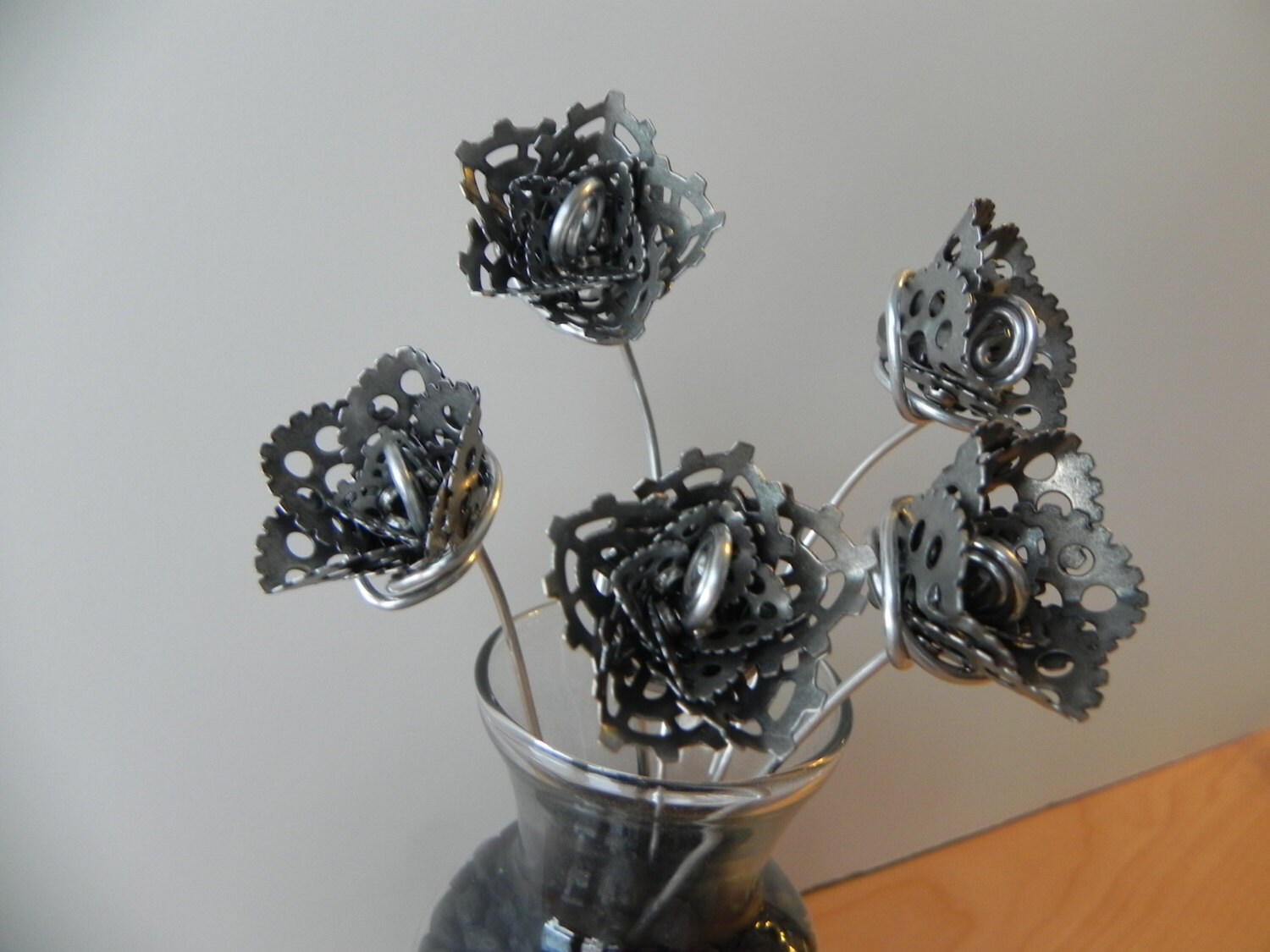 Frosted Rose Steampunk Rose Handmade Metal Flower Forever