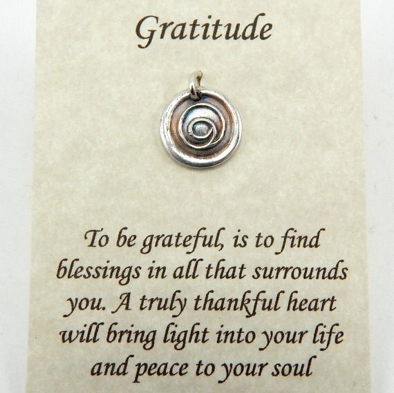 Gratitude Symbol Mini Pendant/Charm Fine by SoulQuestDesigns