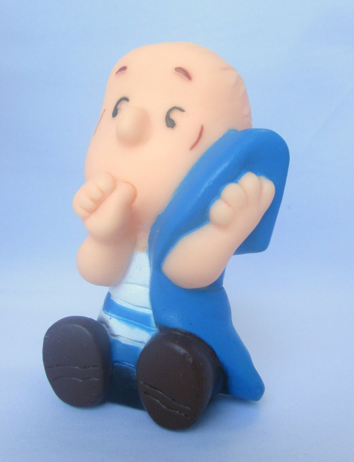 Vintage Peanuts squeak toy Linus with blanket by VintageByErin