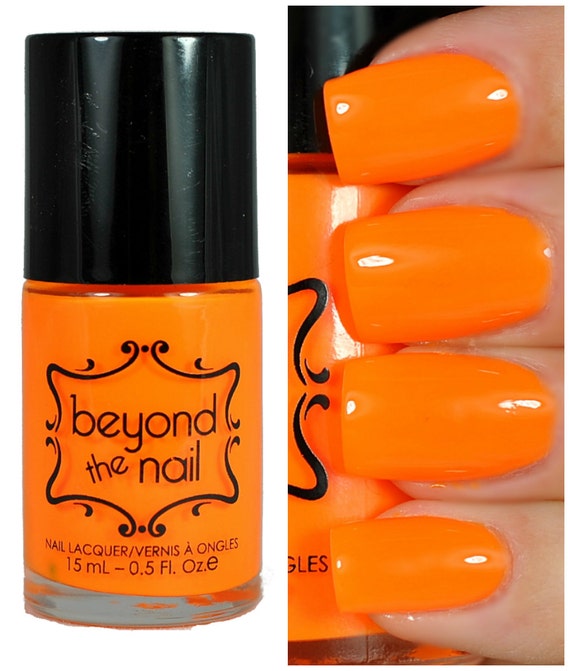 Neon Orange Nail Polish Uv Reactive By Beyondthenail On Etsy 5714