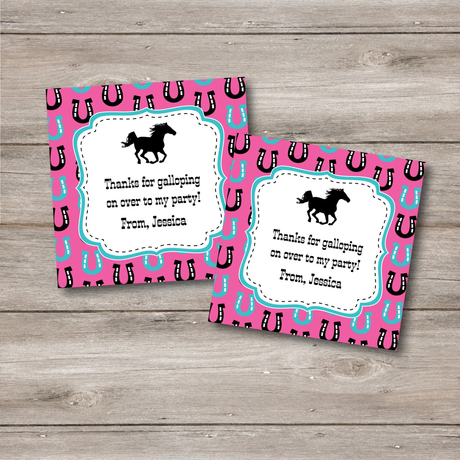 Horse Favor Tags with Editable Text Horse Birthday Favor Tags