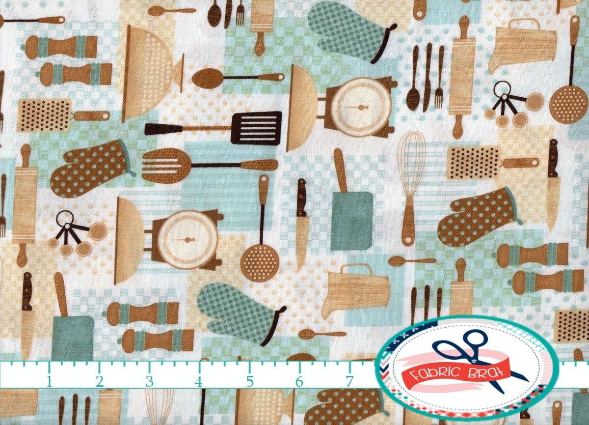 fabric with kitchen design for kids