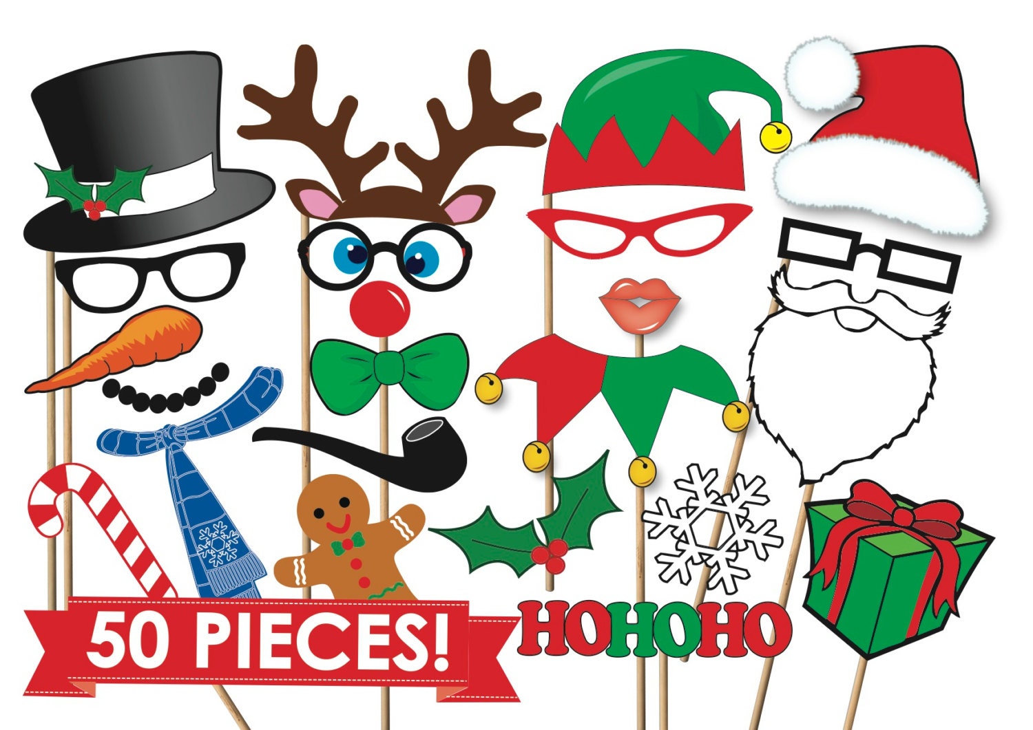 christmas photo booth props printable That are Persnickety Derrick