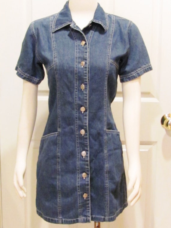 Chambray Dress Bluejean Dress Jean Dress by DebsClosetTreasures