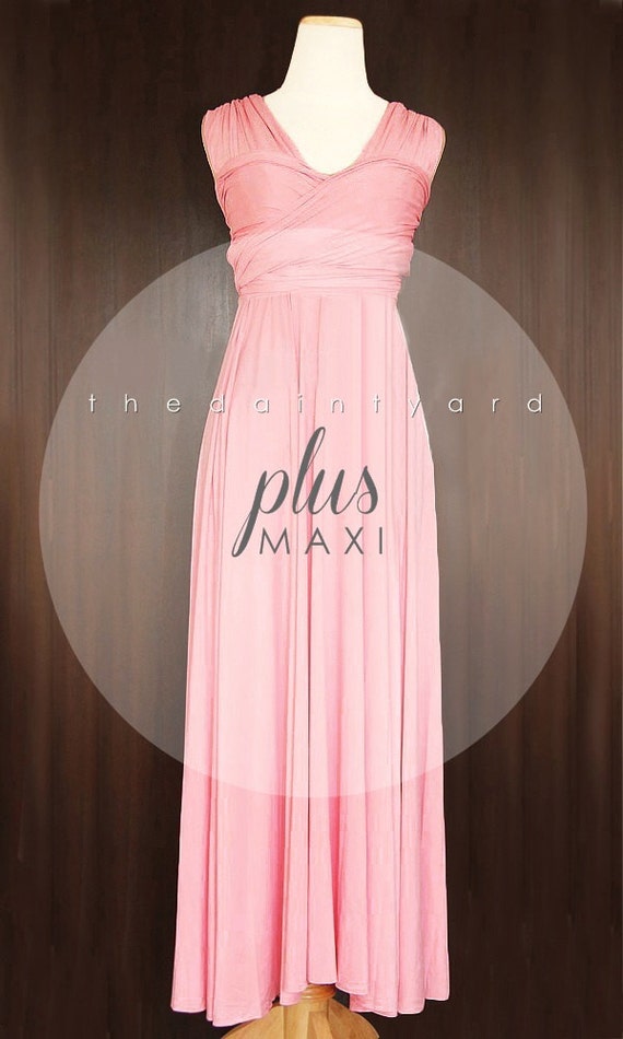 MAXI Plus Size Blush Bridesmaid Convertible Dress Infinity Dress ...