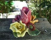 Vintage Rose Art Pottery Candleholder Vintage Rose Art Pottery Candleholder