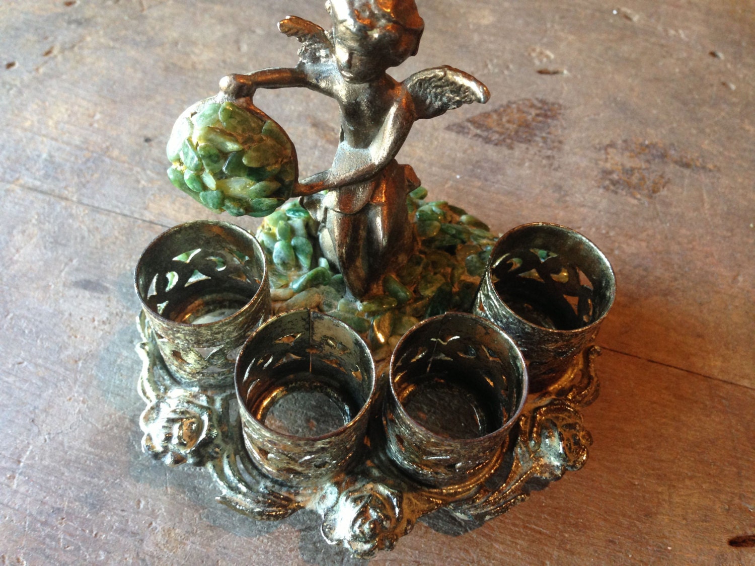 Vintage Lipstick Holder Gold Toned Metal Ornate by StylishPiggy