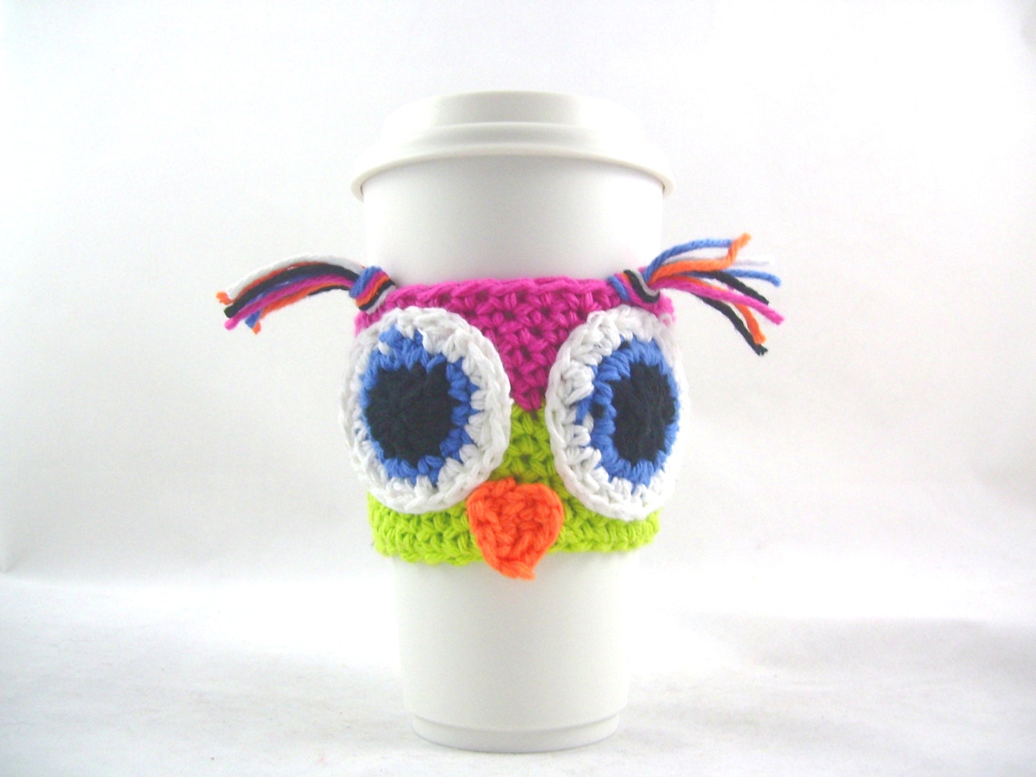 mug crochet cozy owl pattern PATTERN travel mug Crochet sleeve PrairieLoops / by FREE Owl