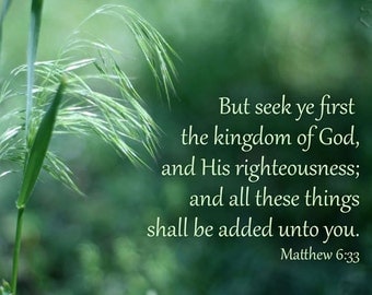 Items similar to Seek the Kingdom of God above all else...8 by 10 print ...