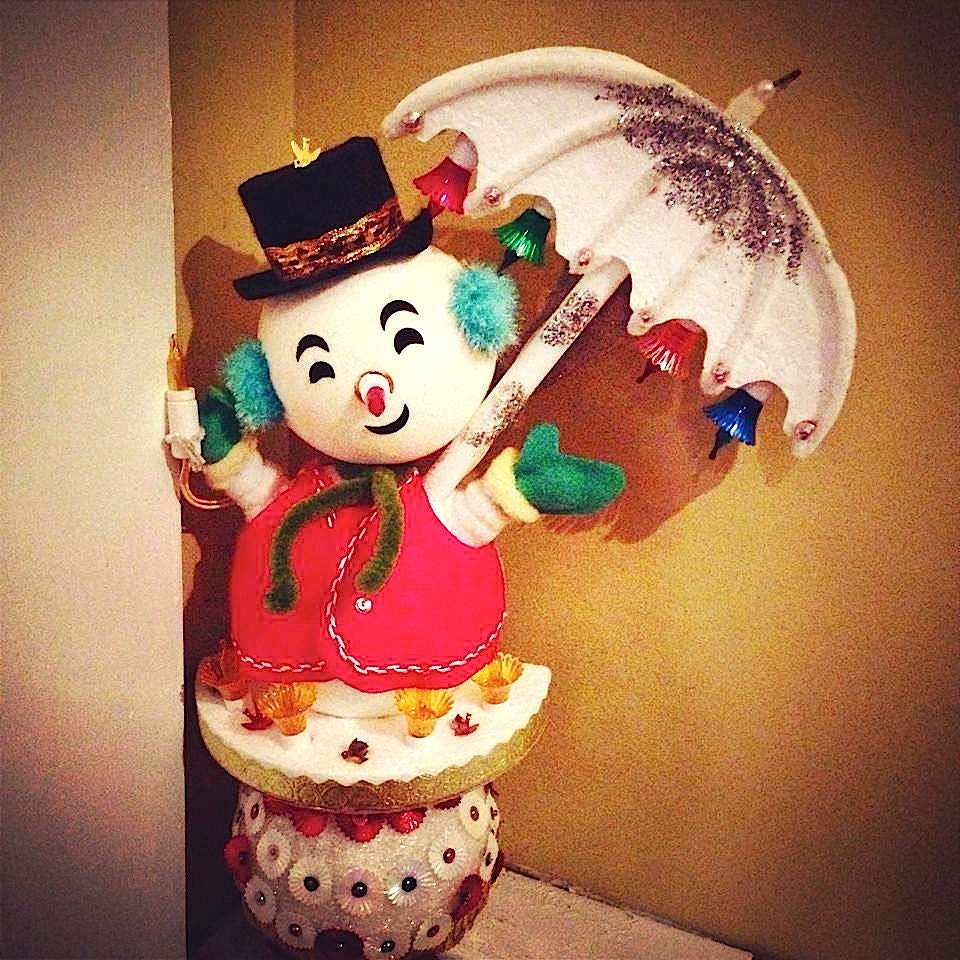 Vintage Snowman Snowman Tree Topper Vintage Light Up