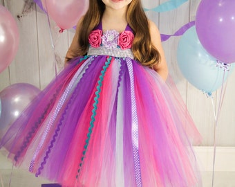 Hot Pink and Purple Birthday Tutu Dress Birthday Tutu Dress