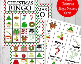 printable christmas bingo memory game instant download 30 bingo cards 20 calling - Printable Christmas Bingo Cards printable christmas bingo memory game instant download 30 bingo cards 20 calling - Printable Christmas Bingo Cards