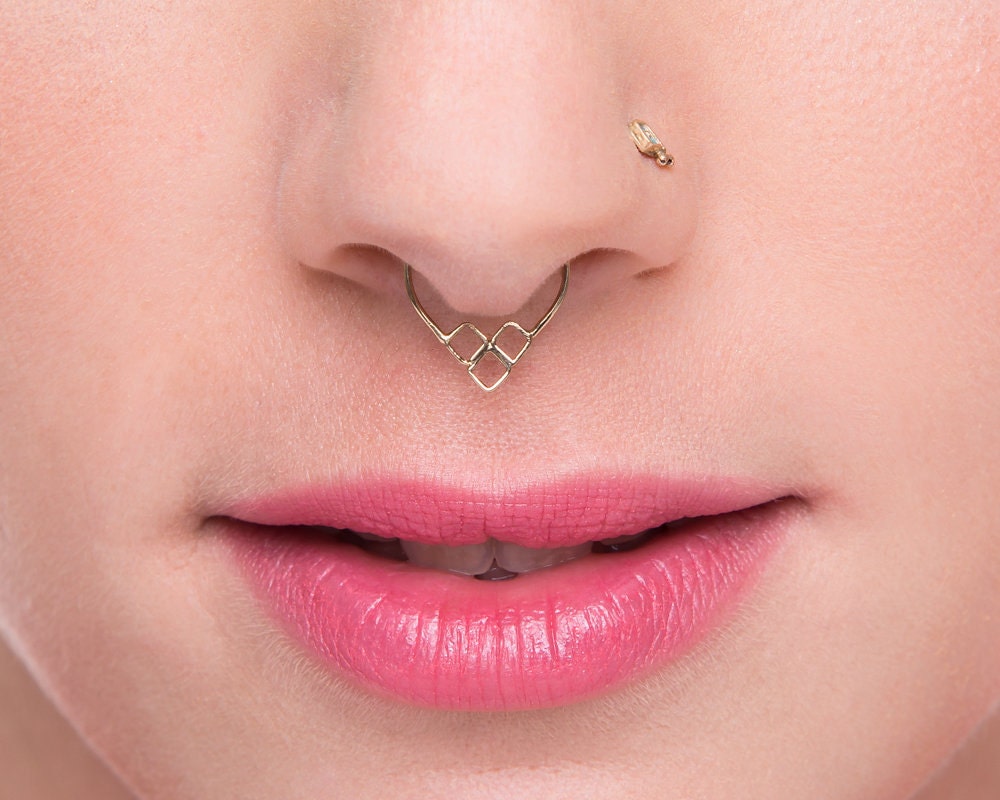 Gold Septum Jewelry Solid Gold Septum Ring Nose Piercing