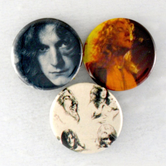 LED ZEPPELIN Pins Original Classic Rock Buttons Robert Plant