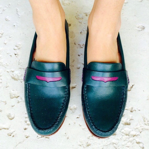 Dark Teal Monroe Penny Loafer Shoes // Cole Haan by FengSway